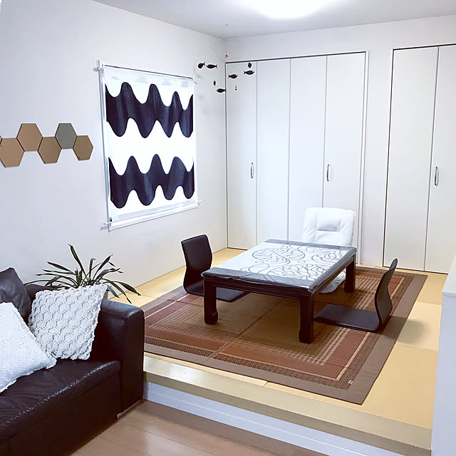 Lounge,アジアン,リラックス効果,い草ラグ,マリメッコ ボットナ,イケヒコい草ラグ,モニターレポート,イケヒコ,イケヒコDX191×250,畳コーナー,モノトーン,和モダン,感謝,マリメッコ ロッキ,小上がり,夏感,池彦,マリメッコタペストリー mikiの部屋