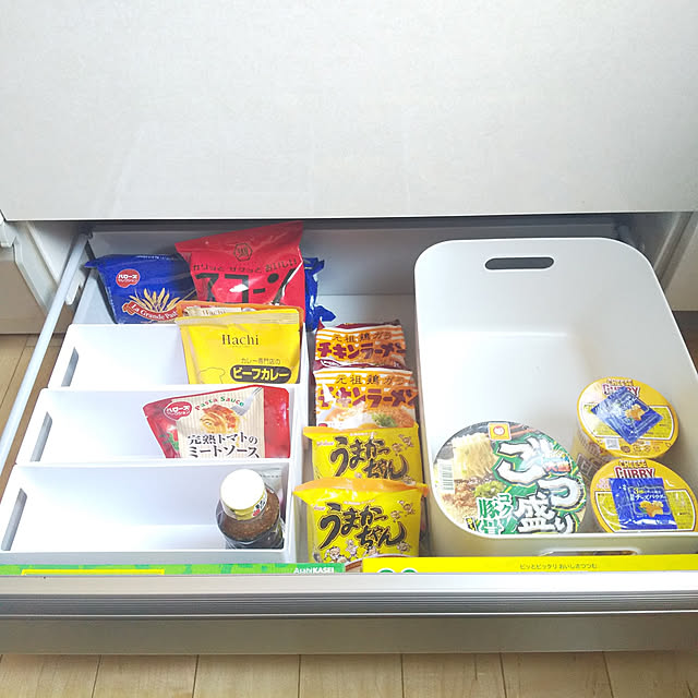 Kitchen,引き出し収納,キッチン収納,ストック収納,食品庫,食品収納,コンロ下収納,収納,非常食収納,食糧ストック,食料品収納 rikkyの部屋