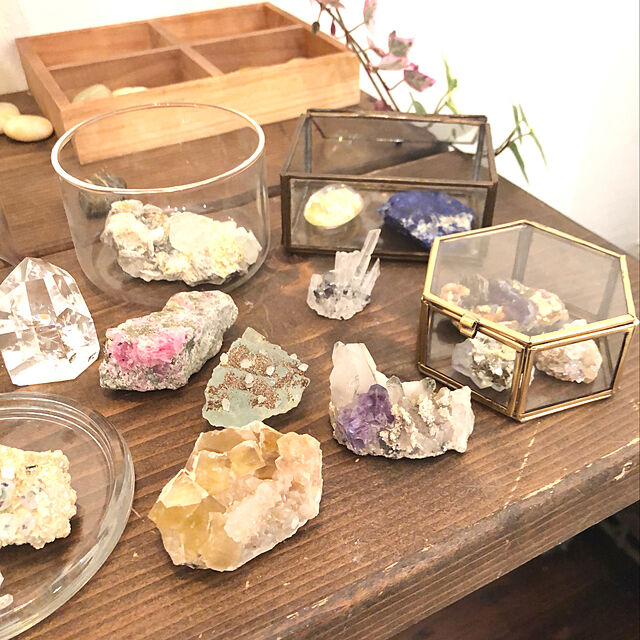 原石,鉱石,鉱物,My Desk,ガラスケース kurobarの部屋