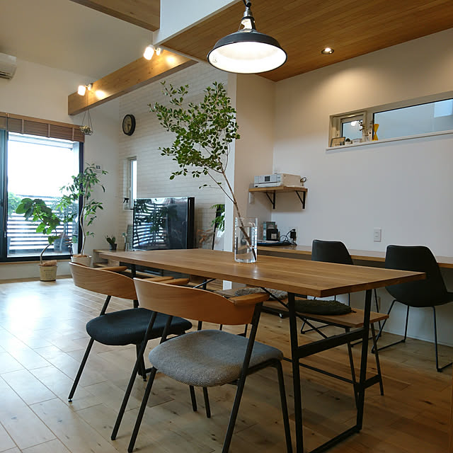 My Desk,椅子,造作家具,カフェ風インテリア,注文住宅,観葉植物のある暮らし,ナチュラルヴィンテージ,無垢の床,リビングダイニング r7の部屋