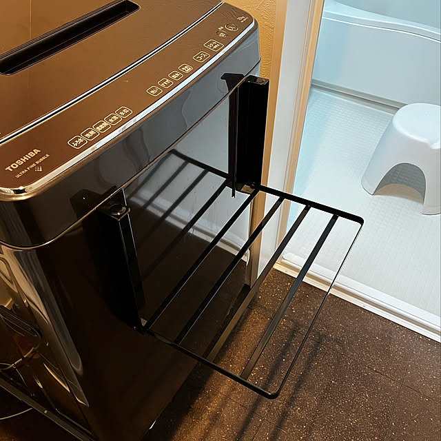 RoomClipショッピング,折りたたみ式棚,東芝洗濯機,マグネット式,折りたたみ棚,山崎実業 tower,タワー tower,ウルトラファインバブル洗浄,洗濯機周りの収納,Bathroom tamabaka1971の部屋