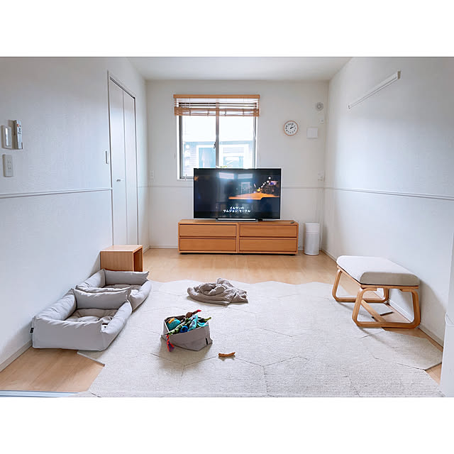 Overview,犬との暮らし,無印良品,シンプル,タイルカーペット,Muji,チワワ,シンプルライフ,無印良品 家具,スッキリ,犬と暮らす,シンプルに暮らしたい,シンプルに暮らす,シンプルな暮らし,わんこのいる暮らし,使ってみたら便利でした,ソファのない暮らし room...ronの部屋
