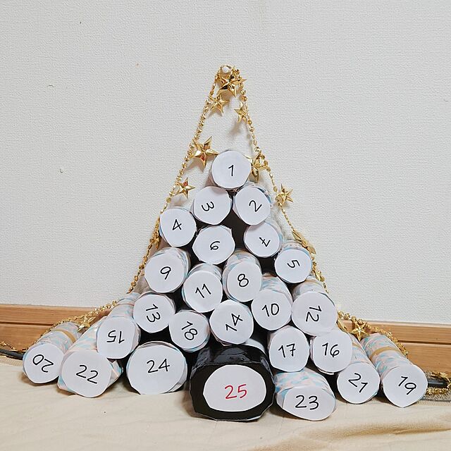 クリスマス,アドベントカレンダー,手作り,トイレットペーパーの芯,Overview Mutsukiの部屋