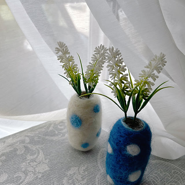 My Shelf,さわやかに,水玉模様,水玉,ハンドメイド作品,ハンドメイドのある暮らし,ハンドメイド,一輪挿し,ディスプレイ portulacaの部屋