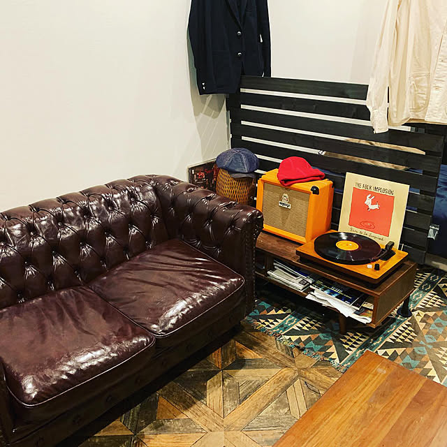 一人暮らし,カフェ風,レトロ,ソファ,Lounge,8畳,1K 1人暮らし,レコード,アンティーク takeの部屋