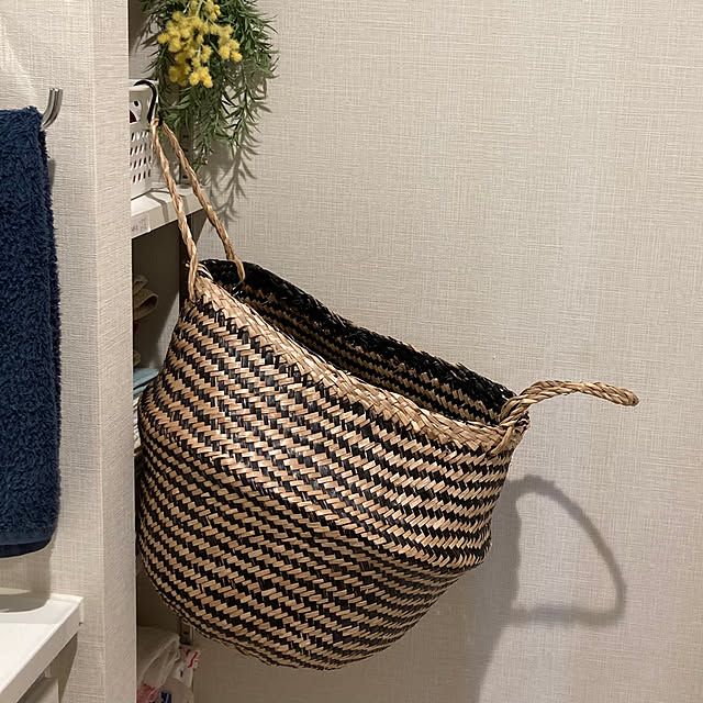 Bathroom,ミモザフェイク,ミモザ,かご・バスケット,IKEAシーグラスバスケット,IKEA,フェイクグリーン,洗濯カゴ madamkaoriの部屋