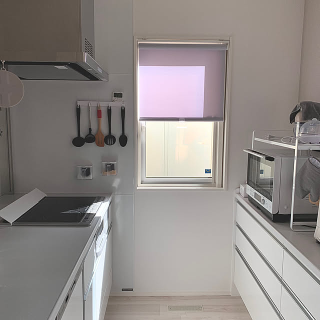 Kitchen,ロールスクリーン,ニチベイ,ビフォーアフター,注文住宅,白が好き♡,イベント参加♡,白とグレー♡,みなさんとの出会いに感謝♡,グレージュも好き mariの部屋