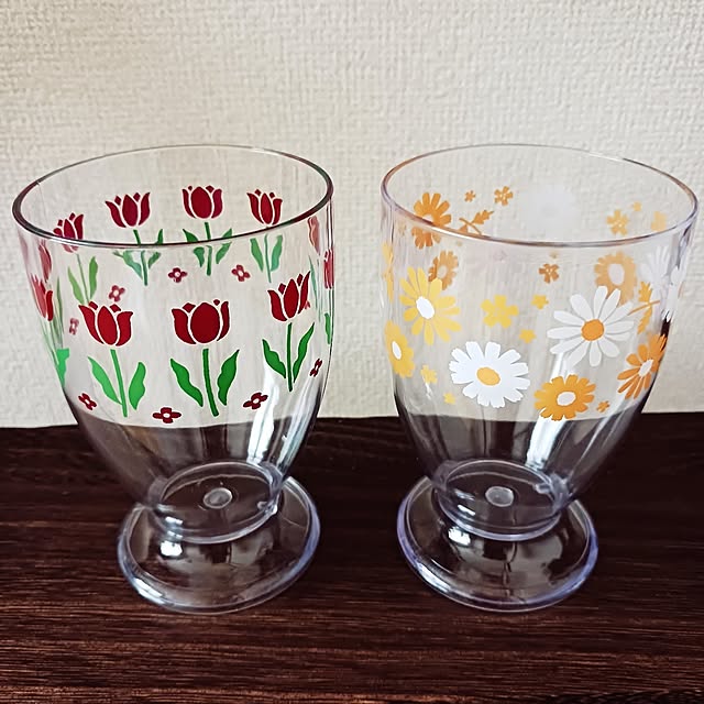 Kitchen,この春、買ってよかったもの,連投すみません,グラス,100均,レトロ,セリア,レトロフラワー,足つきグラス,アデリアレトロ風,レトロフラワー柄,花柄,チューリップ,マーガレット,チューリップ柄,マーガレット柄,レトロデザイン 5101103の部屋