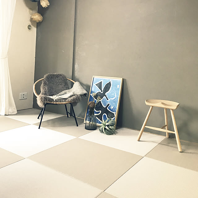 Lounge,灰桜色,清流,和紙畳 kokotaroの部屋