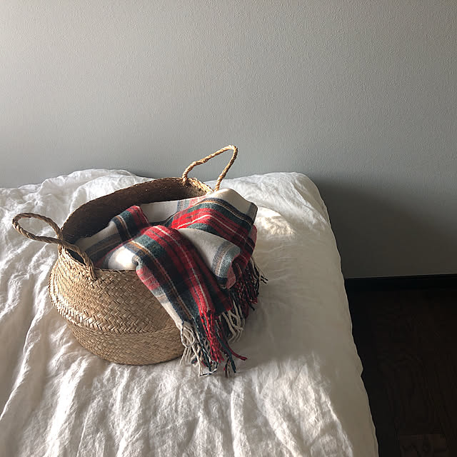 Bedroom,かごのある暮らし,かご収納,ブランケット,IKEA soynの部屋