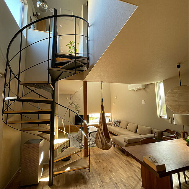螺旋階段の家,好きな風景,和モダンインテリア,吹き抜け,Overview yuriireeenの部屋