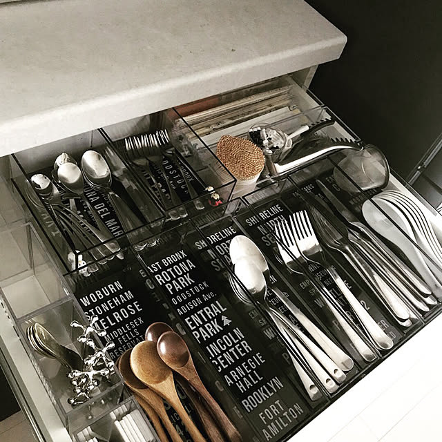 Kitchen,片付け,断捨離,引き出し収納,ダイソー,IKEA,イケア,スッキリ,カトラリー収納,カトラリー,収納,RC福島支部,セリア,塩系インテリアの会,植中毒 mini5597214の部屋