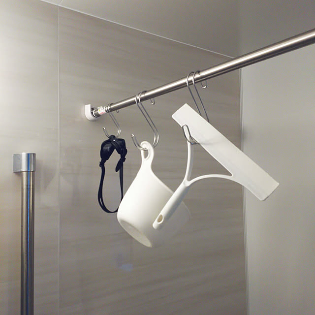 Bathroom,S字フック,20190827,建売住宅,すっきり暮らす,整理収納部,こどものいる暮らし,無印良品,横ブレしにくいS字フック,吊り下げ収納,アライズ,LIXILお風呂 rumiの部屋
