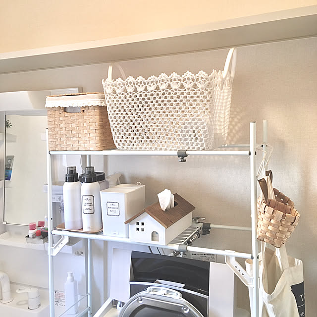 Bathroom,コットンレースリボン,かご・バスケット,ダイソー,ニトリ,salut!,ナチュラルインテリア,賃貸インテリア Shionの部屋