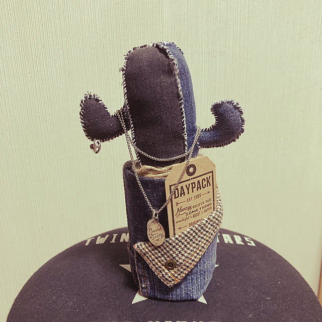 アクセサリー,サボテン,ハンドメイド,DIY,缶,リメイク,デニムリメイク,100均,麻紐,My Desk Rieの部屋