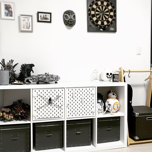 スコーディス,SKÅDIS,カラックス,KALLAX,モノトーン,スターウォーズ,狭小住宅,小さいお家,建売,建売住宅,暮らしを楽しむ,お気に入り,IKEA,インテリア,子供がいる暮らし,子供部屋,Bedroom totaryuの部屋