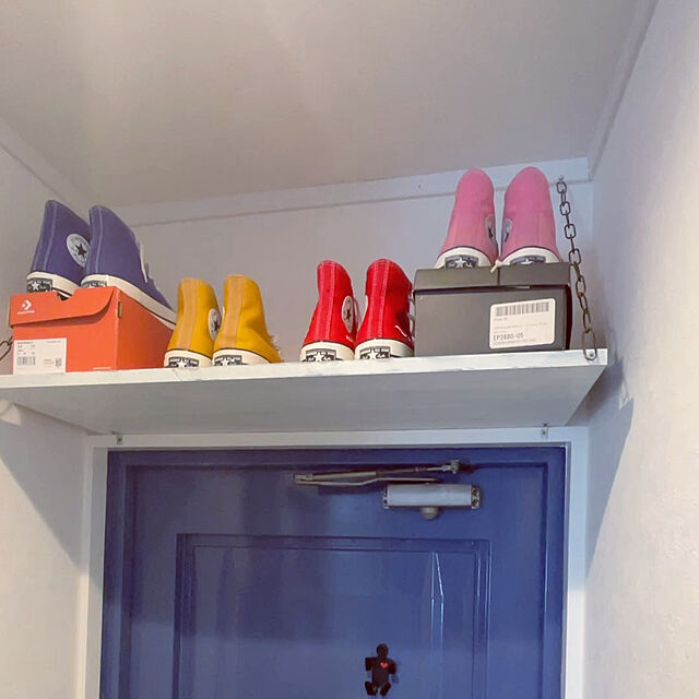 Entrance,靴棚DIY,チャックテイラー,DIY mukkomikkoの部屋