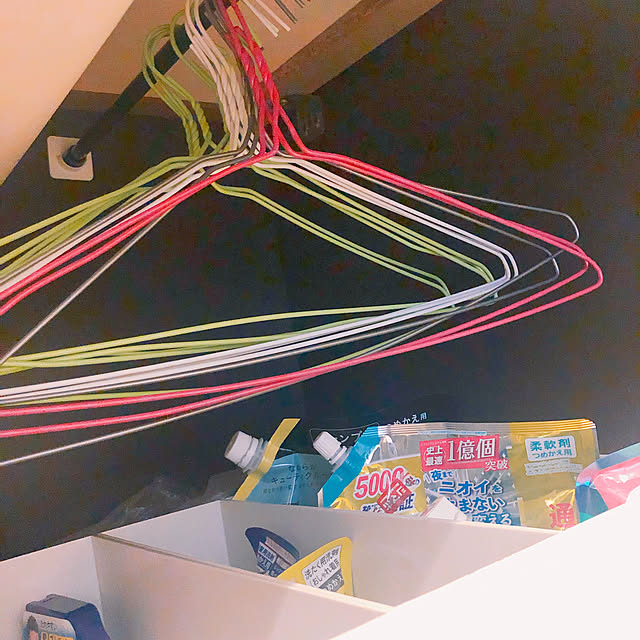 突っ張り棒活用,ハンガー収納,セリア,100均,Bathroom myuAraの部屋