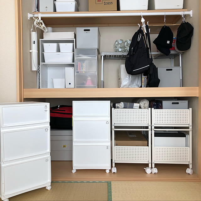 防災用品収納,子ども洋服収納,子どもグッズ,つっぱり棒,和室,押入れ収納,ニトリ,建売住宅,無印良品,子どもと暮らす,My Shelf shiro-7の部屋