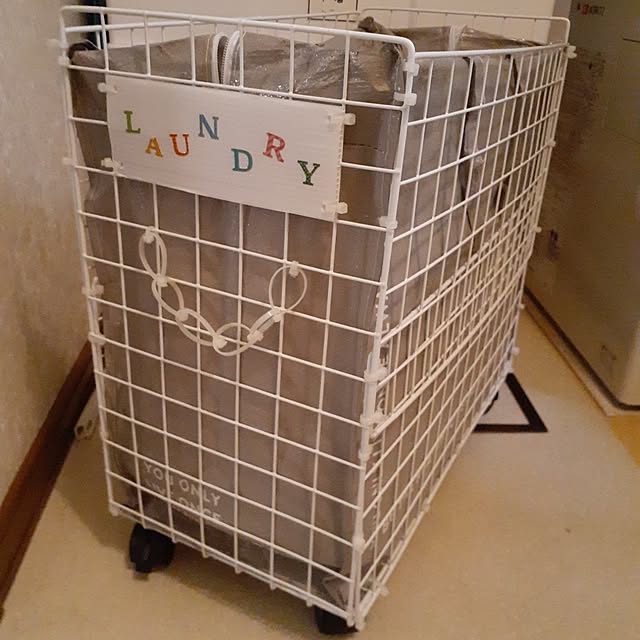 Bathroom,ランドリーバスケット,100均,DIY,ワイヤーネットDIY,ダイソー buchanの部屋