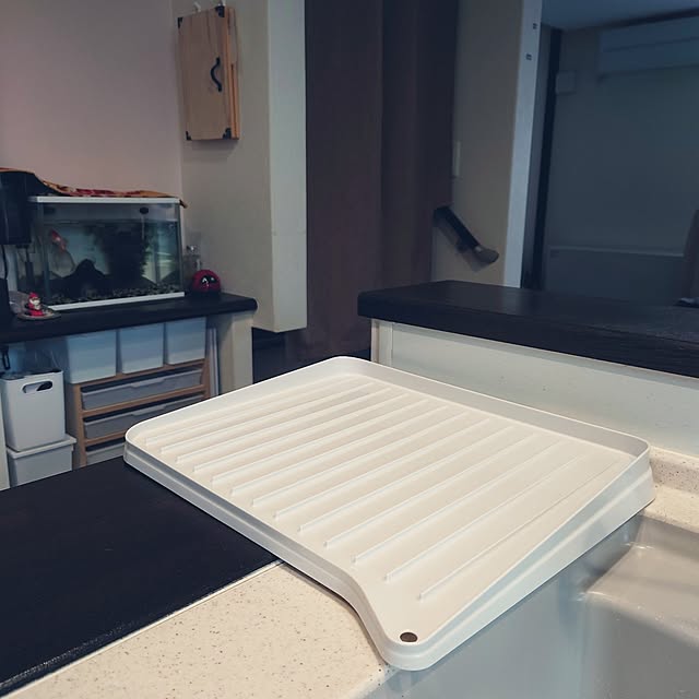 Kitchen,水切りトレー,水切りかごのないキッチン,水切りトレーのみ,リッチェル Mie-koの部屋