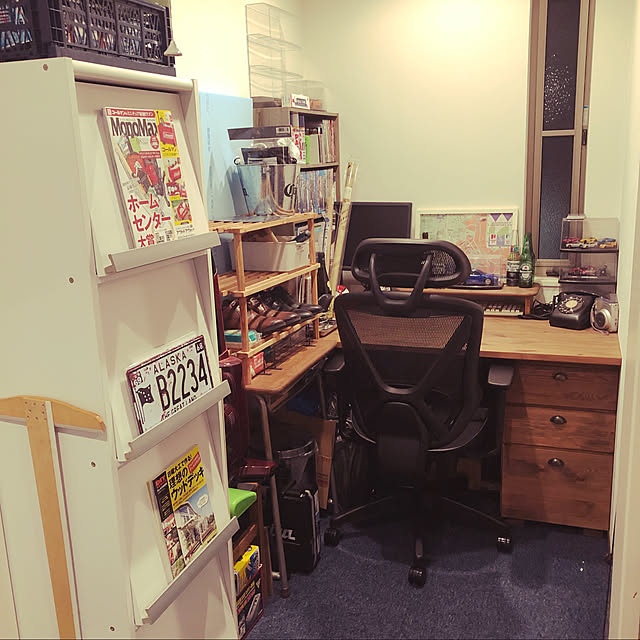 ワークチェア,書斎,ガレージハウス,インナーガレージ,ガレージライフ,DIY,ガレージ,My Desk Masa_garapingの部屋