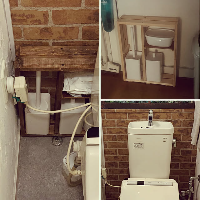 ブライワックス,DIY,インダストリアル,壁紙屋本舗,男前,買うな作れ,セリア,Bathroom,トイレブラシ収納,トイレブラシ,おうち撮影クエスト mmtnの部屋