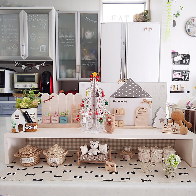 Kitchen,コの字家具・コの字ラック,いつもいいねやコメありがとうございます♡,コメントお気遣いなく(⁎ᴗ͈ˬᴗ͈⁎),minne,minneやってます,プロフからミンネ行けます♡,インテリア雑貨,ハンドメイド,ナチュラルインテリア,羊毛フェルト,クリスマスディスプレイ,木工雑貨,クリスマスインテリア,クリスマスツリー,orinちゃんの編み編み♡,Motome ちゃんの編み編み♡,korokkoroさんのミニソファー♡,くま Ru.emiの部屋