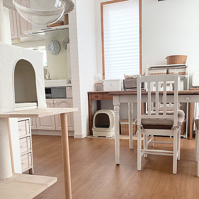 Lounge,インテリア,ニトリ,猫トイレ,RCの出会いに感謝♡,かごが好き♡,ねこのいる日常,白×茶色が好き,ねこと暮らす,コメントお気遣いなく♡,モニター当選ありがとうございます,白×木が好き,ニャンとも,ナチュラルインテリア,北欧ナチュラル kurinの部屋
