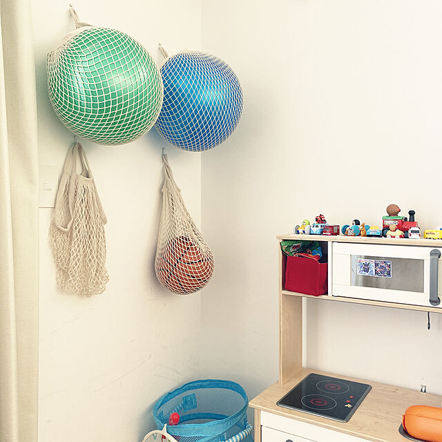 ボール収納,おもちゃ収納,100均,ナチュラル,IKEA,Lounge,双子のいる生活,DIY mugi-no-ieの部屋