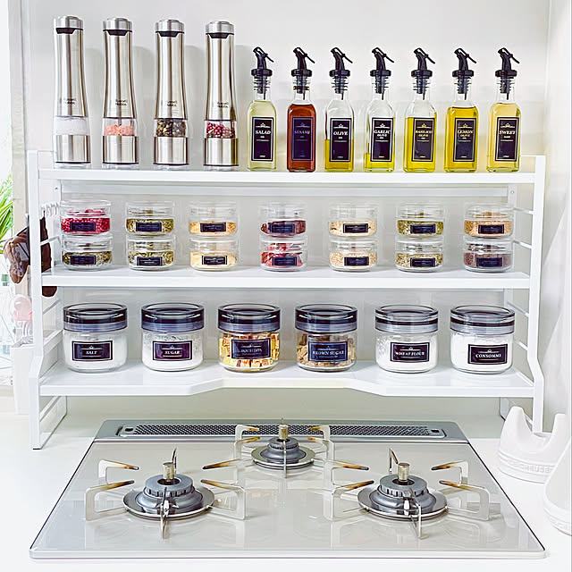ステンレス五徳,マルチグリル,コンロ周り,ガラストップ,ソルト＆ペッパー,電動ミル,スパイスミル,Russell Hobbs,ラッセルホブス,Francfranc,フランフラン,オイルボトル,スパイスラック,プログレ,ノーリツ,ホテルライク,南国,アジアンリゾート,アジアンモダン,モダン,バリ　インテリア,アジアンインテリア,トロピカル,ナチュラルリゾート,シンプル,Kitchen,クローズドキッチン Ashの部屋
