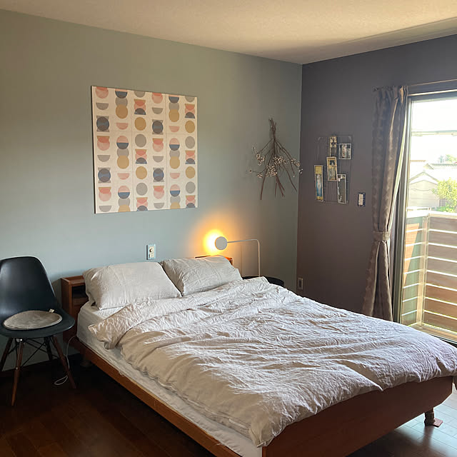 Bedroom,寝室インテリア,エコカラットセルフ,アクセントクロス walking123の部屋