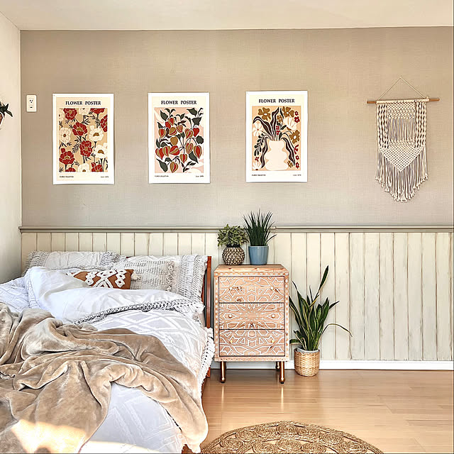 Bedroom,観葉植物,寝室,マットレス,ホテルライク,海外インテリアに憧れる,睡眠,ミックスインテリア,初公開の眺め,寝室改造中,訪問にムラがあってゴメンなさい。,BOHOインテリア,ZINUS,ジヌス,暮らしのハンドブック2024 YU-KAの部屋
