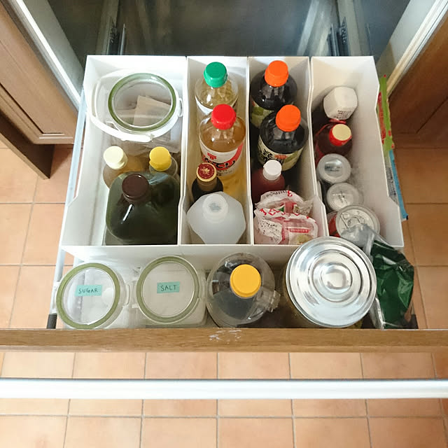 Kitchen,中古住宅,ニトリ,ガスコンロ下収納,ファイルボックス,フレッシュロック,調味料収納,シンク下収納,ニトリ ファイルボックス akooの部屋