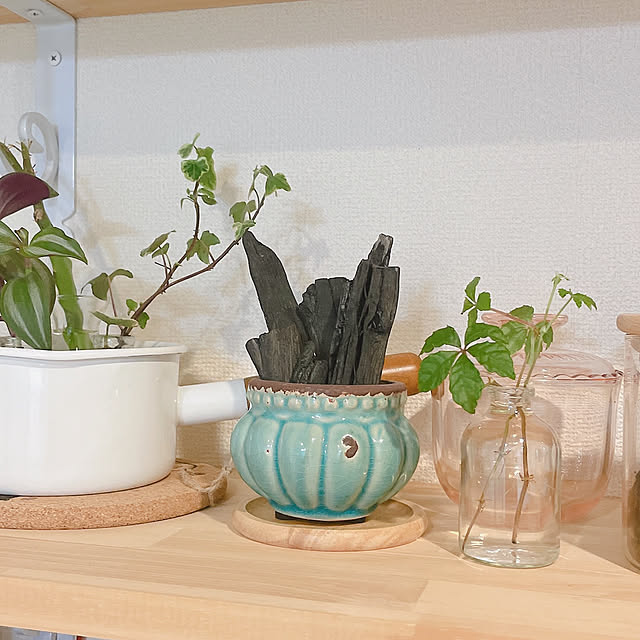 備長炭,シンプルが好き,観葉植物のある暮らし,建売住宅だけど可愛く☆,北欧暮らしに憧れて,観葉植物,カフェ風,北欧,北欧ナチュラル,お天気悪いけど,Kitchen akiko-ovの部屋