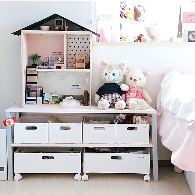My Shelf,DIY,おもちゃ棚DIY,ナゲシレール,こどもと暮らす,こども部屋,おもちゃ収納,シルバニアハウスＤＩＹ,ピンクインテリア,ピンクホワイト yuuの部屋