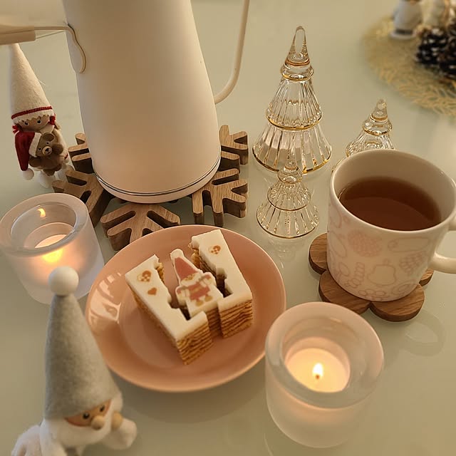ティータイム,クリスマス,ミサワホーム,冬支度,癒し,買ってよかったもの,かたぬきや,kivi,ニッセちゃんバウム,ホルムガード,鍋敷きはZARAHOME,キャンドル,My Desk mutyukingの部屋