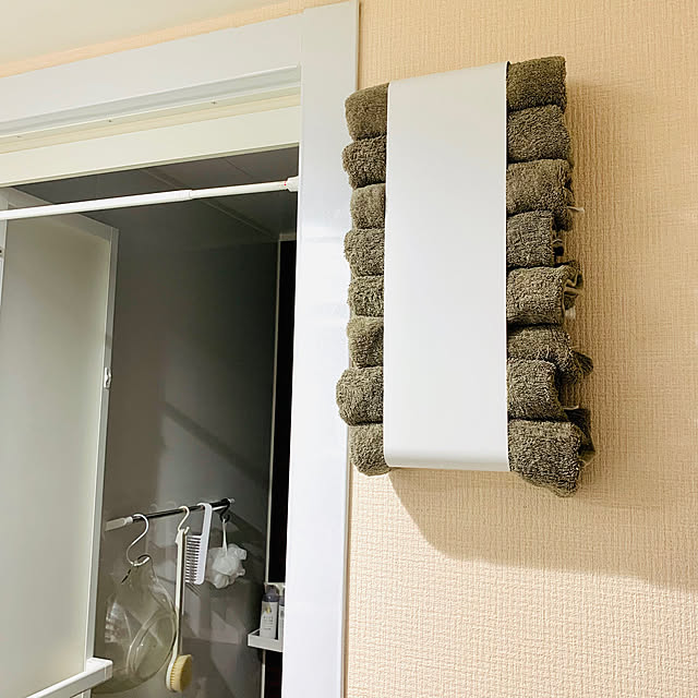 買ってよかったもの,イベント参加,楽天roomに載せてます,お気に入り,ホワイト,Bathroom,収納,便利な収納,便利グッズ,楽天で買ったもの,マグネット,バスタオルやめました,省スペース収納,壁面収納,タオル収納,洗面所兼脱衣所,洗面所,脱衣所収納棚,山崎実業,タワー tower,towerシリーズ,無印良品,マンション暮らし,楽天ルームしてます,リフォーム後,楽天ルームに載せてます moonの部屋