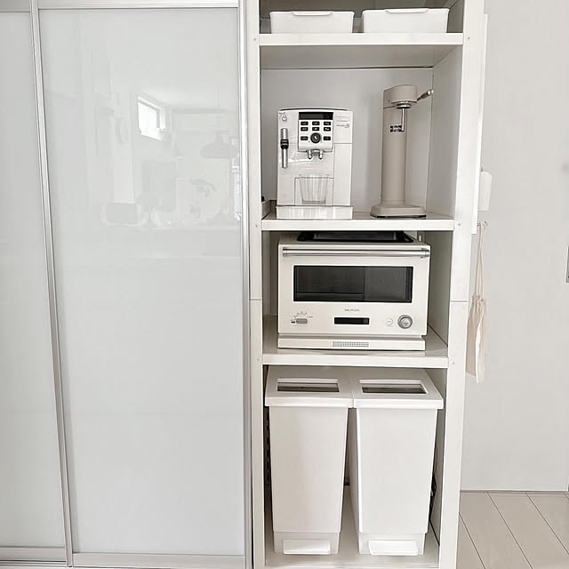 「蓋の開き方を選べる！便利でシンプルな2Way仕様の45Lゴミ箱」 by haruka._.homeさん