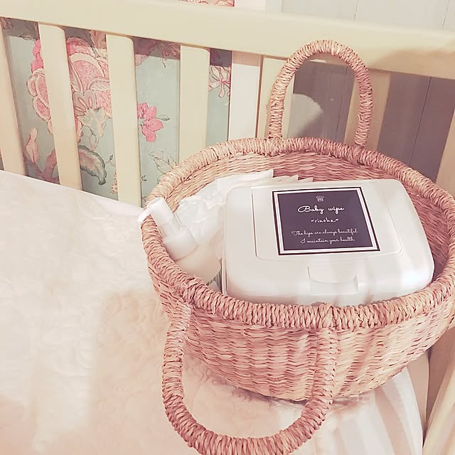 Bedroom,赤ちゃんのいる暮らし,おむつ収納,KATOJI,セルフリフォーム,ベビーインテリア,輸入壁紙,ベビーベッド,ベビースペース lilyの部屋