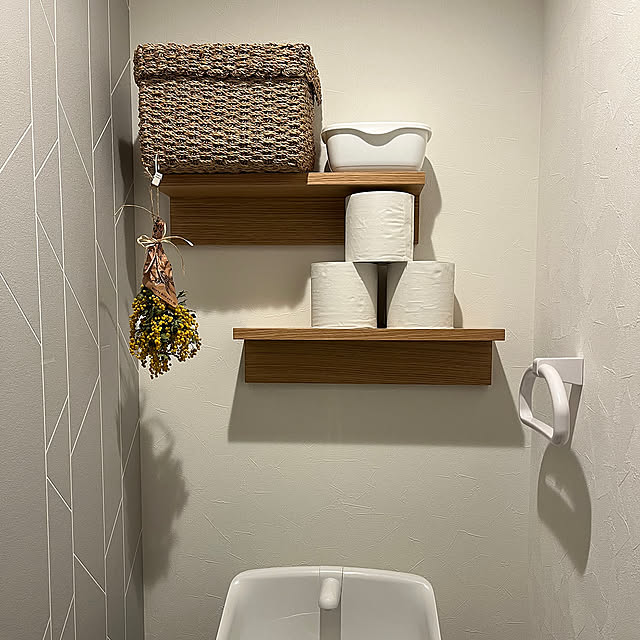 Bathroom,ミモザ,ミモザのリース,壁面収納,無印良品 mnemon705の部屋