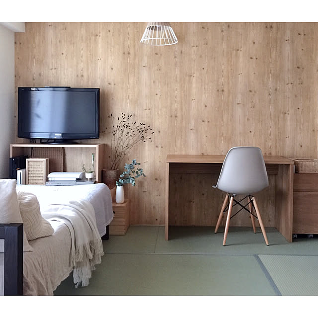 Overview,IDEE,ベッドルーム,マンション暮らし,マンションインテリア,シンプル,無印良品,ACTUS,ナチュラル,和室,学習机,デスク,リネン,イブル,ブランケット,子供部屋女の子,キッズスペース,テレビ台 ECCOの部屋