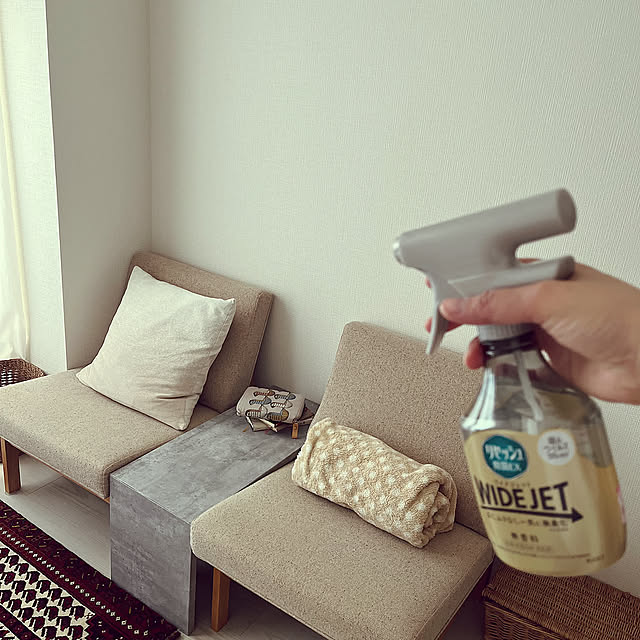 ワイドジェット,暮らしのハンドブック2023,ラク家事,除菌,リセッシュ,消臭,暮らしを整える,おうち時間3.0,一人暮らし,心地よい暮らし,リメイクシート,ソファー,無印良品,二葉家具,ナチュラルインテリア,ひとり暮らし,Lounge yohaku_2020の部屋