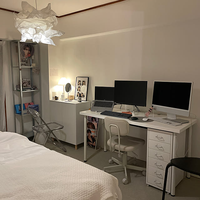 スマート照明,iMac,推しのいる生活,IKEA,推し活部屋,My Desk,クルースニング eの部屋