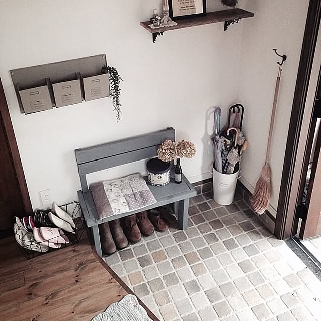 Entrance,DIY,シック,アンティーク風,紫陽花ドライ,ジャンク,RC愛知 mauveの部屋