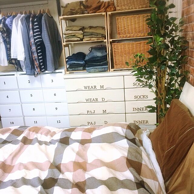 Bedroom,衣替え,DIY,洋服収納,見せる収納,ニトリ hinano1017の部屋