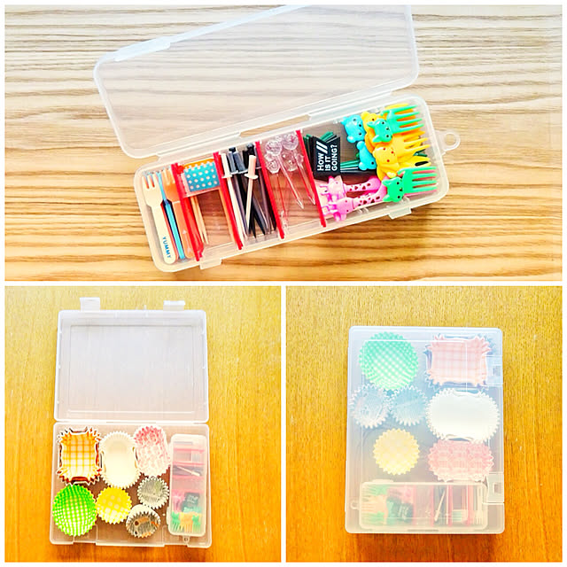 Kitchen,仕切りケース,ファイルケース,seria,セリア,お弁当,ピック,ペーパーカップ,お弁当グッズ,100均,収納 seashoreの部屋