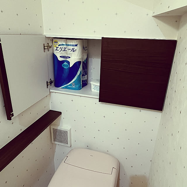 Bathroom,吊り戸棚,TOTO,収納,トイレットペーパー収納,階段下トイレ,トイレ,収納スペース gudemanaの部屋