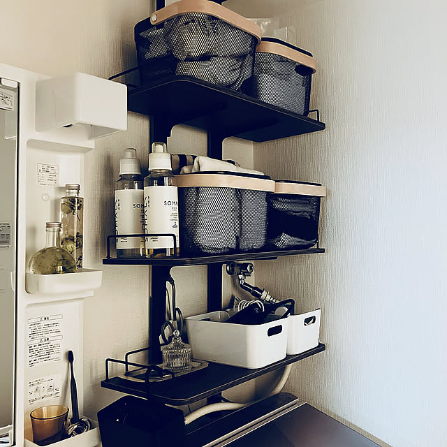 Bathroom,ドライヤー収納,木村石鹸,SOMAL\,somali,fog linen work,ヴァリエラ,ヴァリエラボックス,RISATORP,リーサトルプ,IKEA,ekans突っ張りランドリーラック,ekans,ランドリーラック raraの部屋
