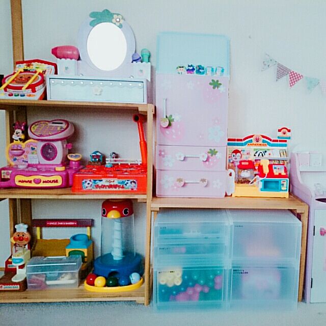 My Shelf,おもちゃ収納,ラベリング,中古住宅,和室,おもちゃ部屋,ニトリ,ウッドシェルフ,無印良品,ポリプロピレンケース,収納,収納棚,整理整頓,パストリーゼ a_____suの部屋